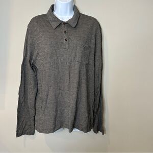 Michael Kors Men's Casual Grey Long Sleeves  Button Polo Shirt Top Large